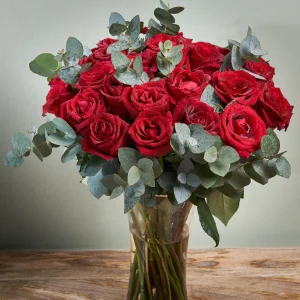 25 Red Roses in a Vase